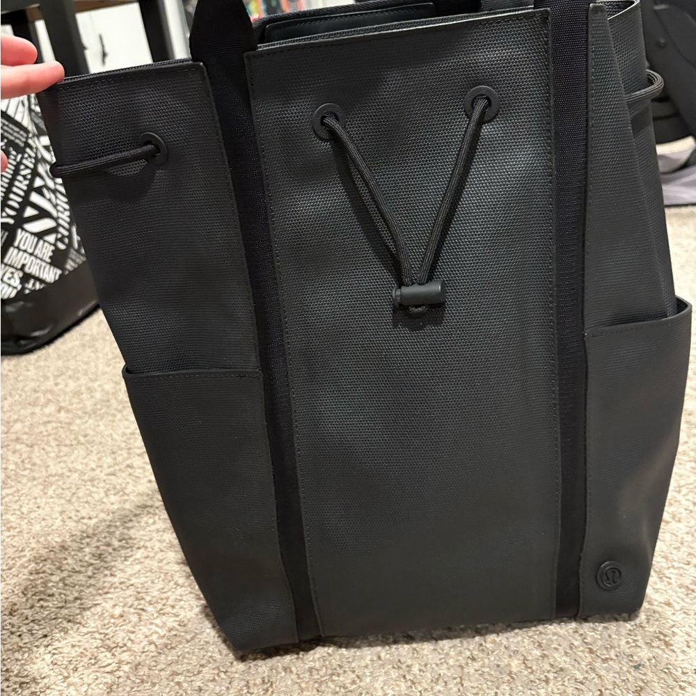 Lululemon Athletica Black Backpack with Minimalist Design